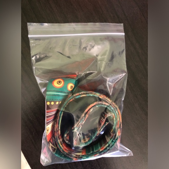 Lanyard (Green-Orange) Chevron Multicolored beautiful with Hook For ID or Keys - Picture 6 of 7